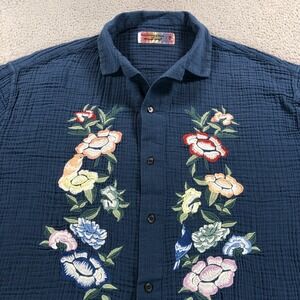 Abercrombie & Fitch Shier  Mens Extra Large Blue Trevor Project Floral Hawaiian